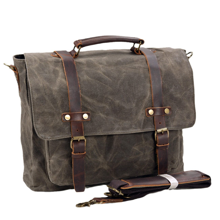 Canvas and Leather Shoulder Bag | BRUGGE