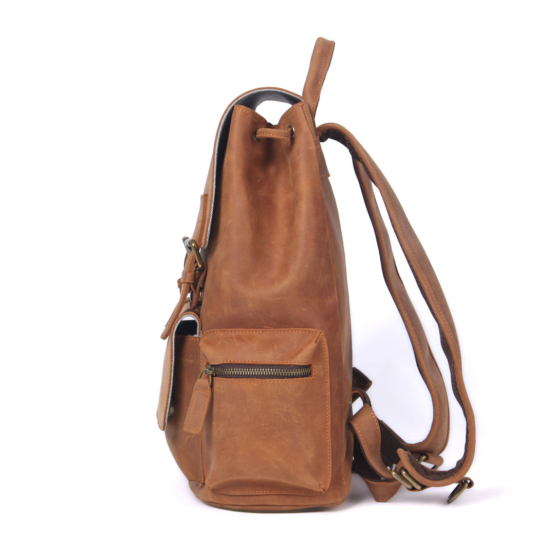 Leather Drawstring Backpack | FLAM