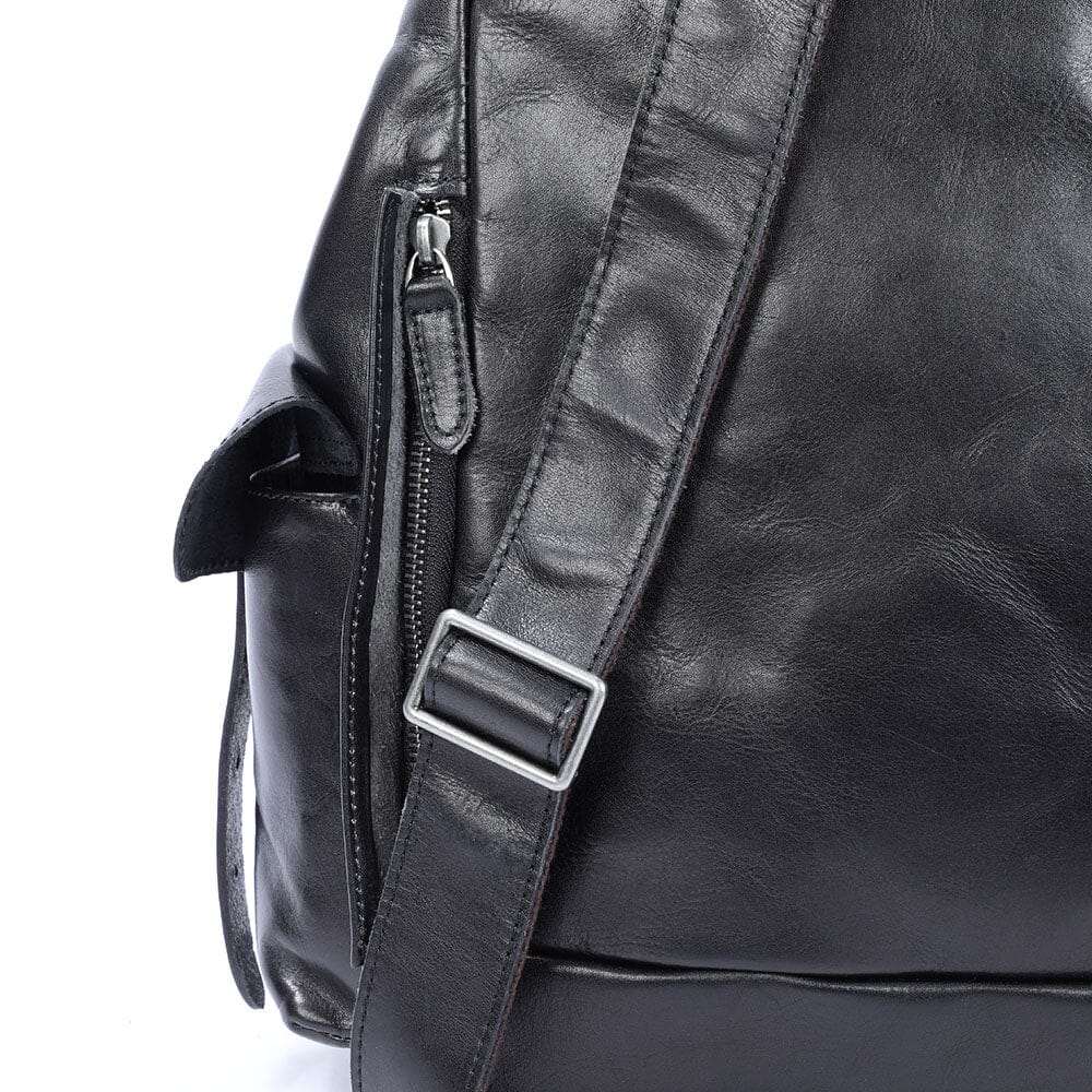 Black Leather Backpack | BODO