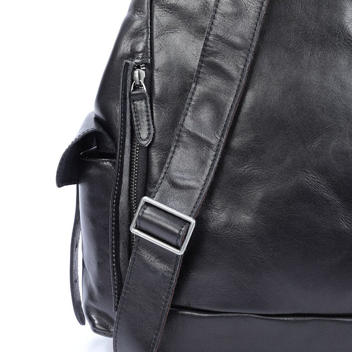 Black Leather Backpack | BODO