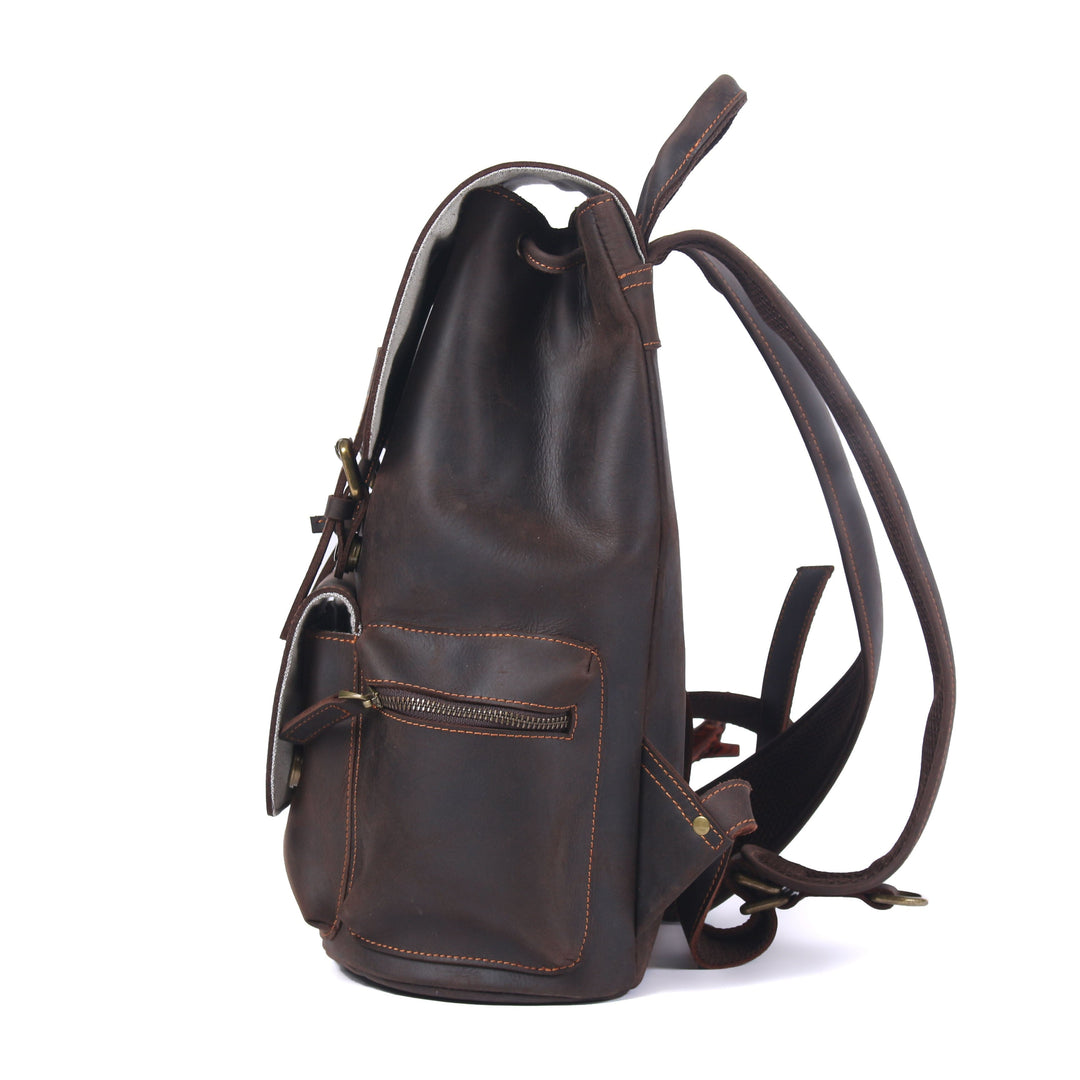 Leather Drawstring Backpack | FLAM