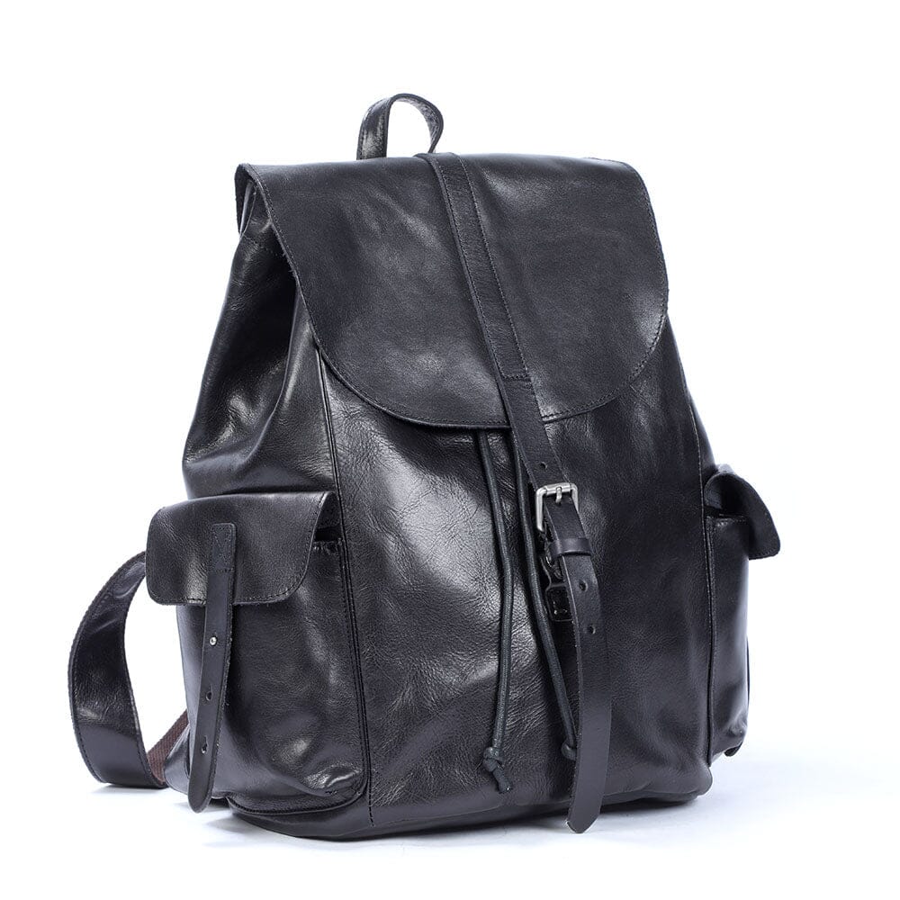 Black Leather Backpack | BODO