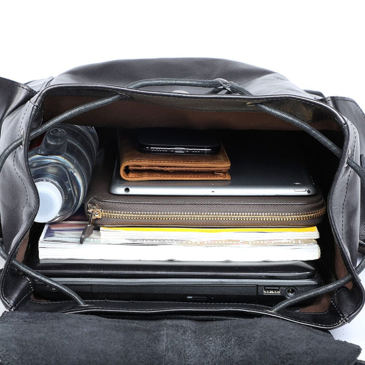 Black Leather Backpack | BODO