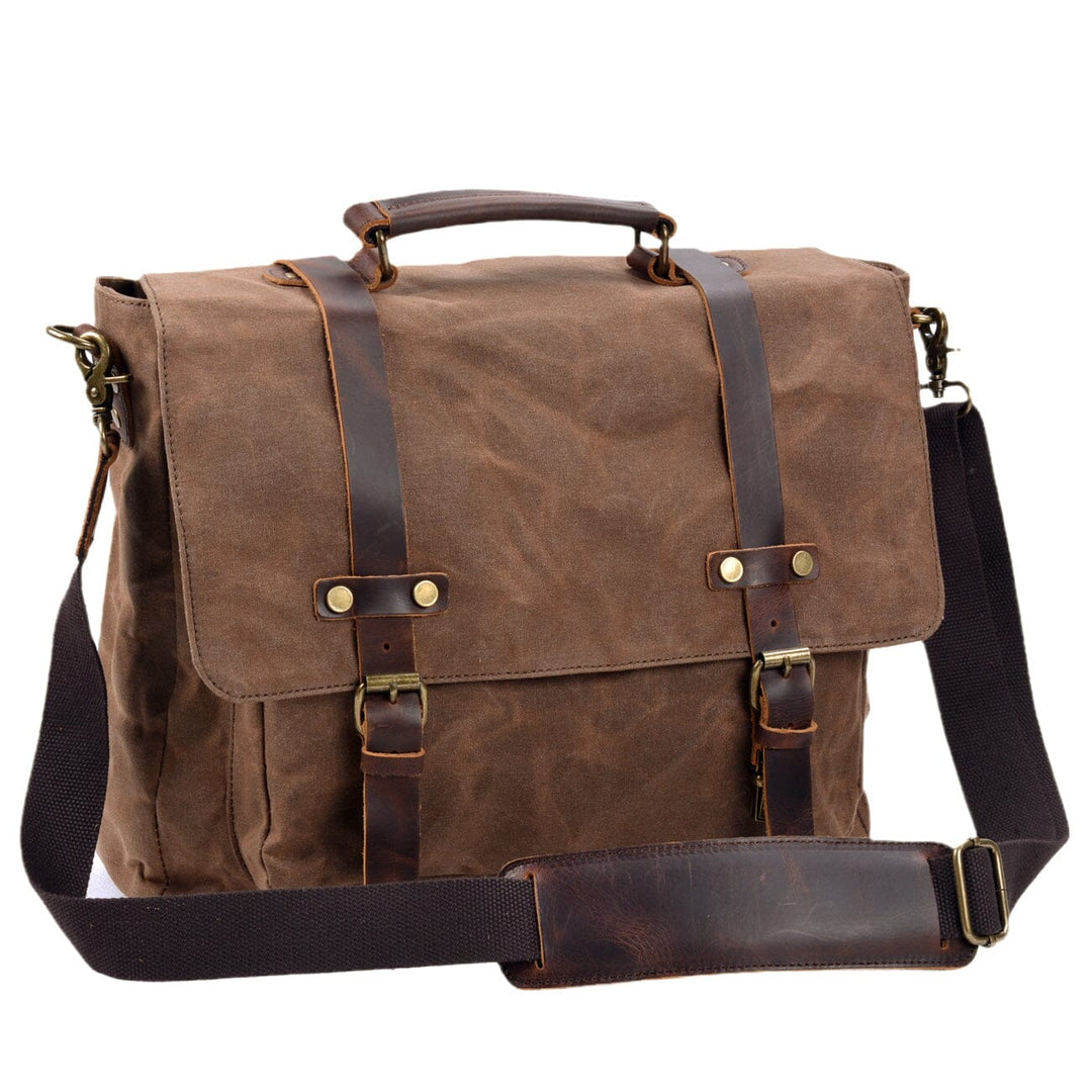 Canvas and Leather Shoulder Bag | BRUGGE