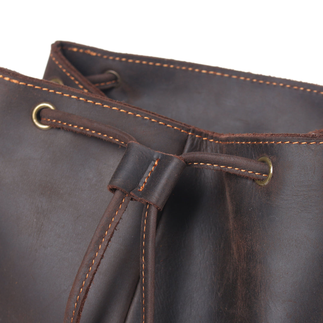 Leather Drawstring Backpack | FLAM