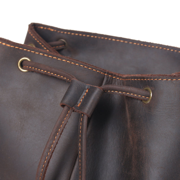 Leather Drawstring Backpack | FLAM