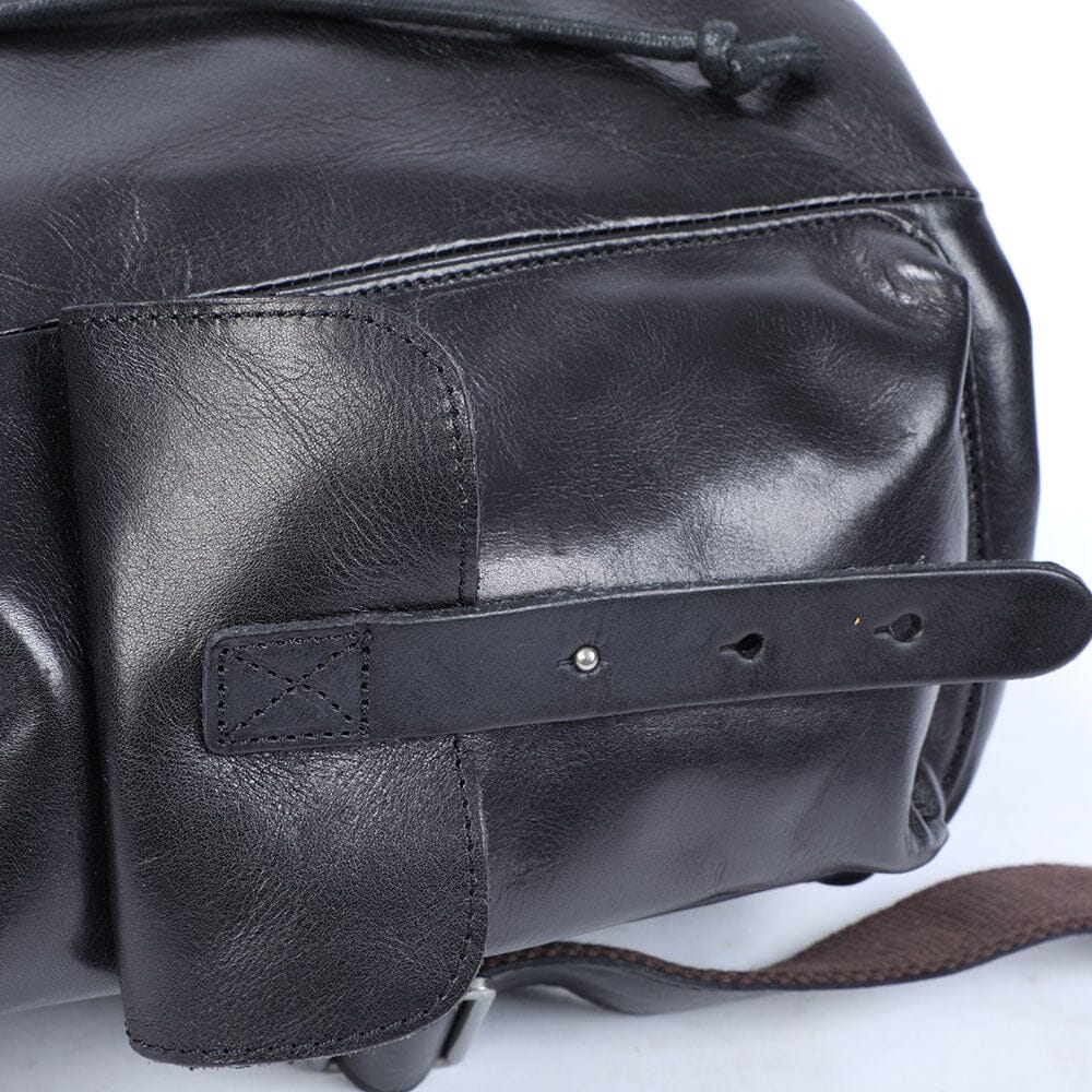Black Leather Backpack | BODO