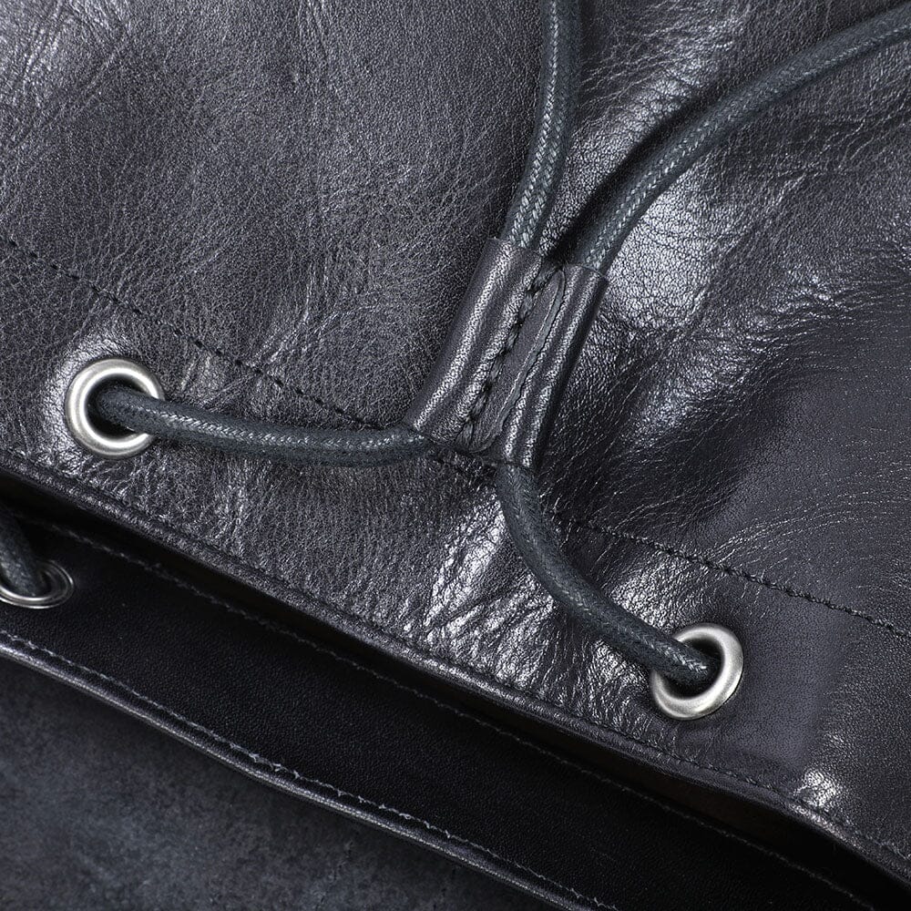 Black Leather Backpack | BODO