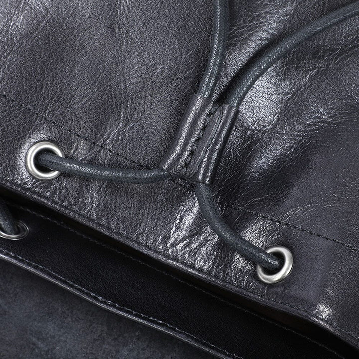 Black Leather Backpack | BODO