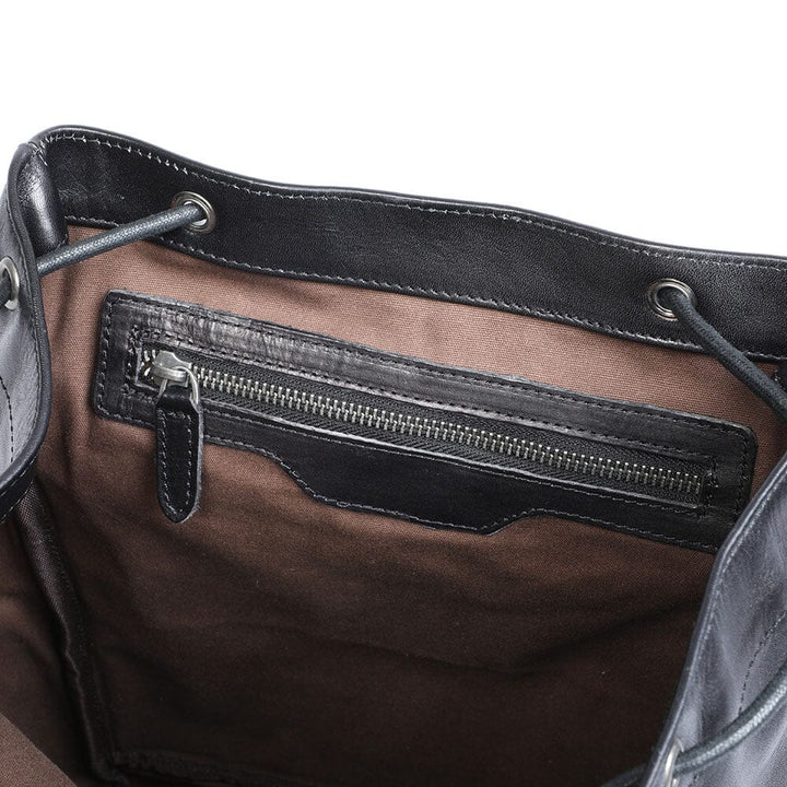 Black Leather Backpack | BODO