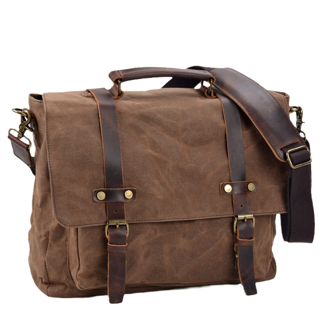 Canvas and Leather Shoulder Bag | BRUGGE