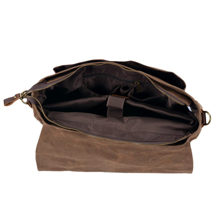 Canvas and Leather Shoulder Bag | BRUGGE