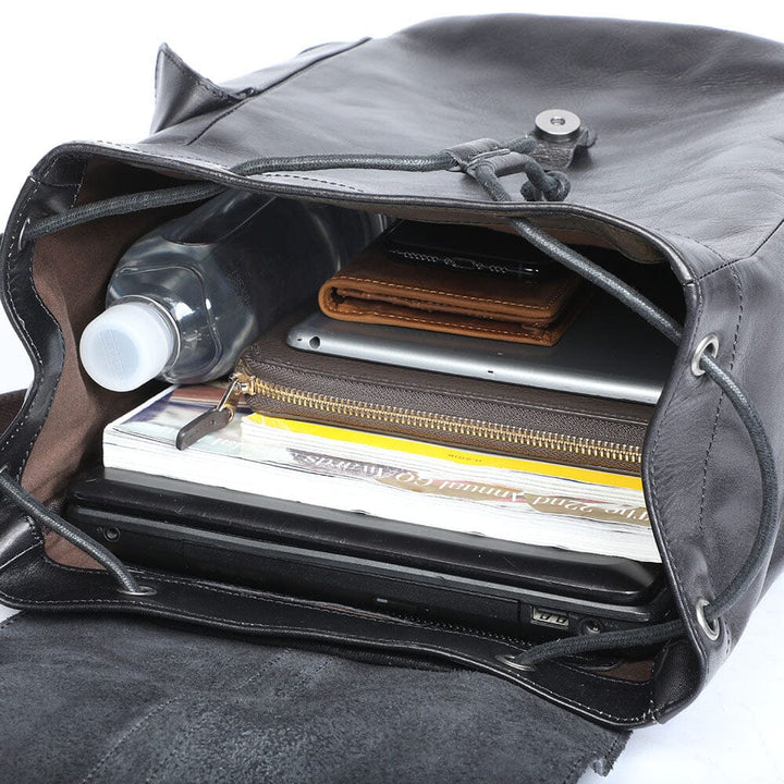 Black Leather Backpack | BODO