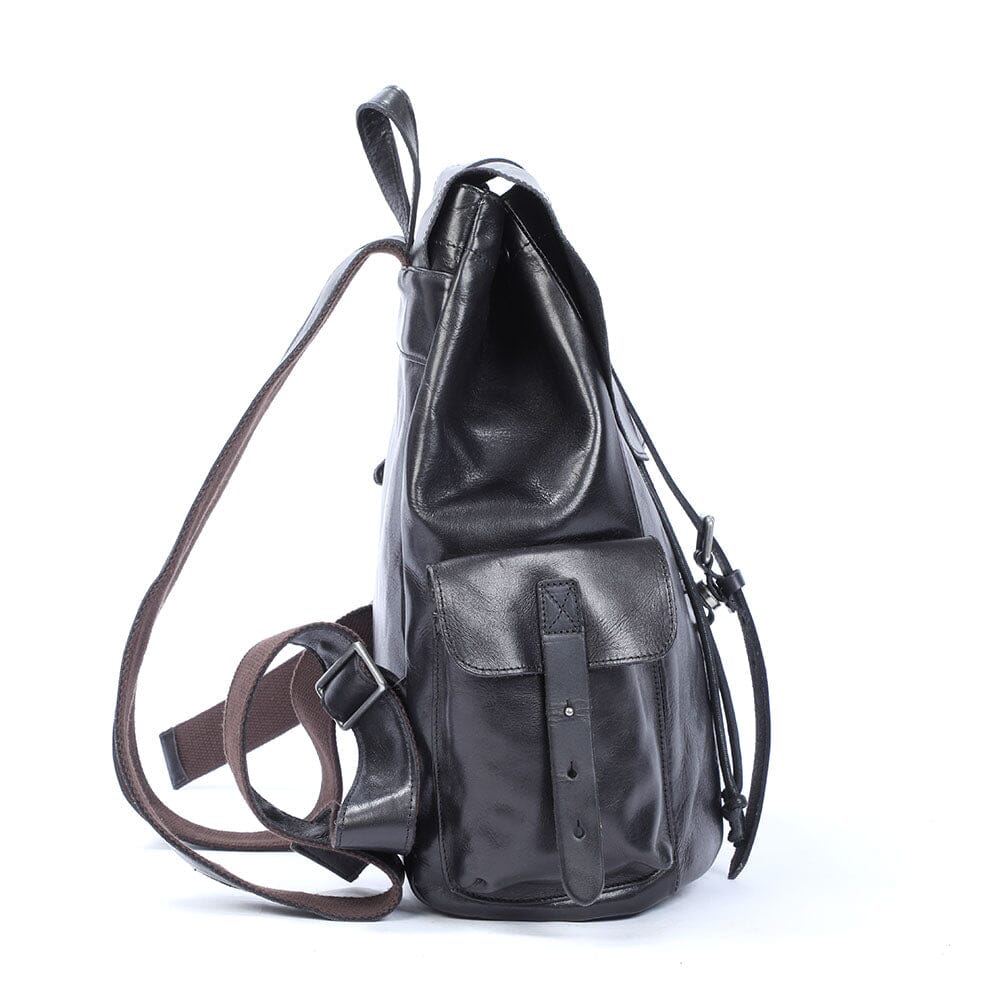 Black Leather Backpack | BODO